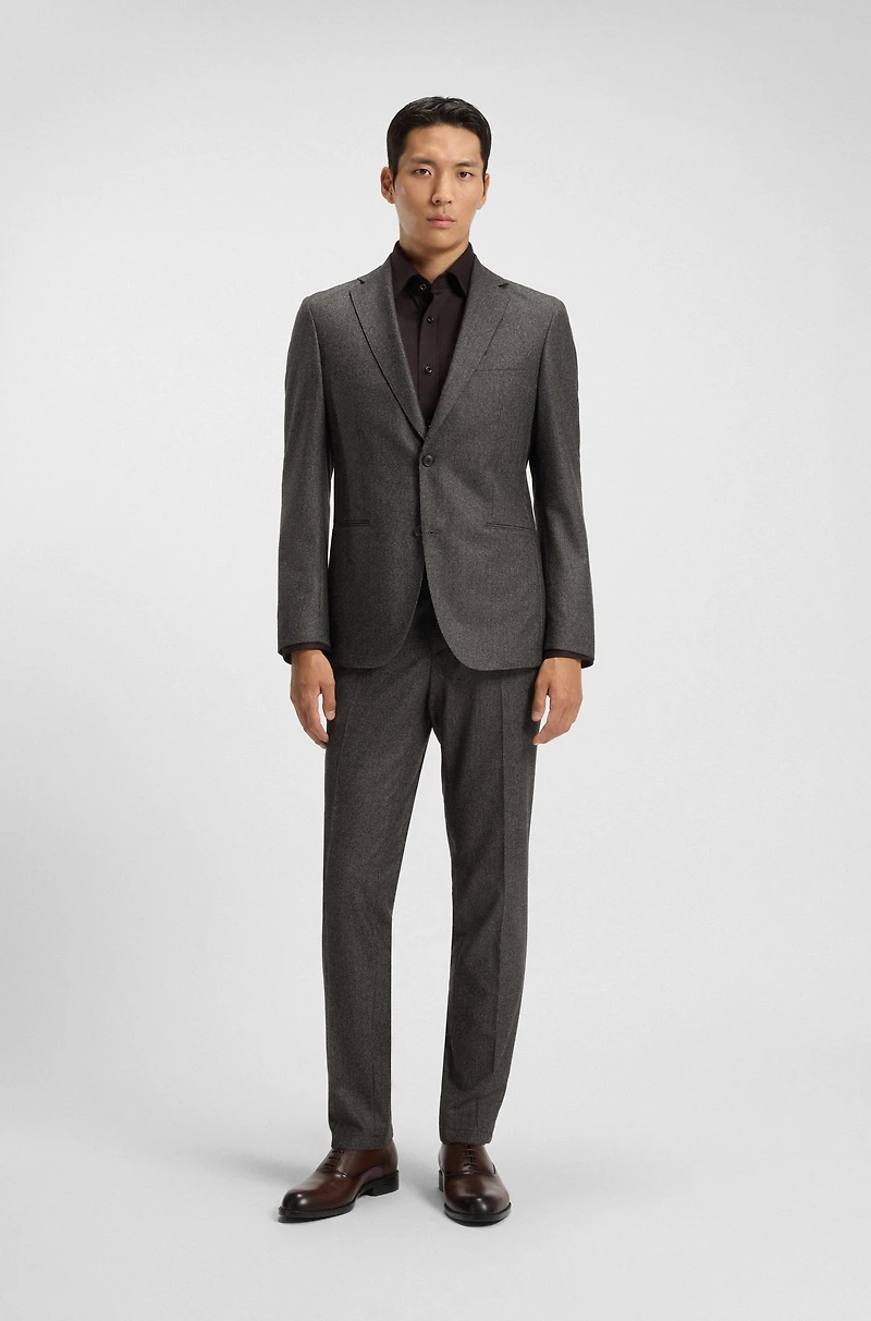 Micro-patterned slim-fit jacket virgin wool