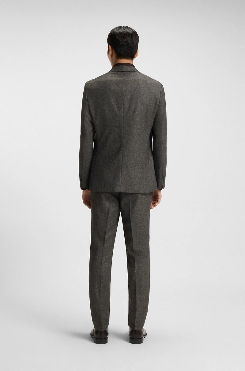 Micro-patterned slim-fit jacket virgin wool