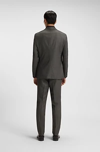 Micro-patterned slim-fit jacket virgin wool