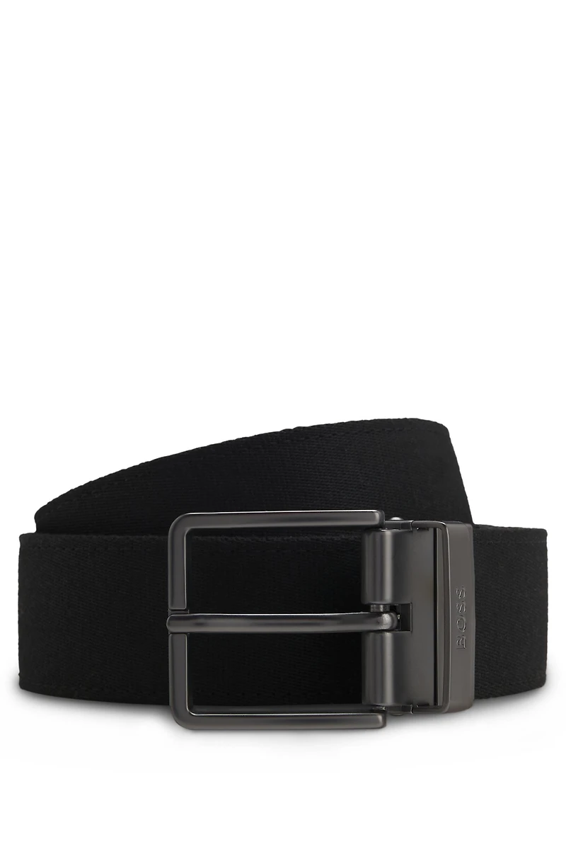 Reversible belt with monogrammed Italian leather