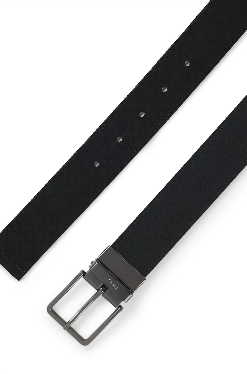 Reversible belt with monogrammed Italian leather