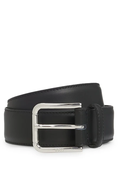 Italian-leather belt with pin buckle