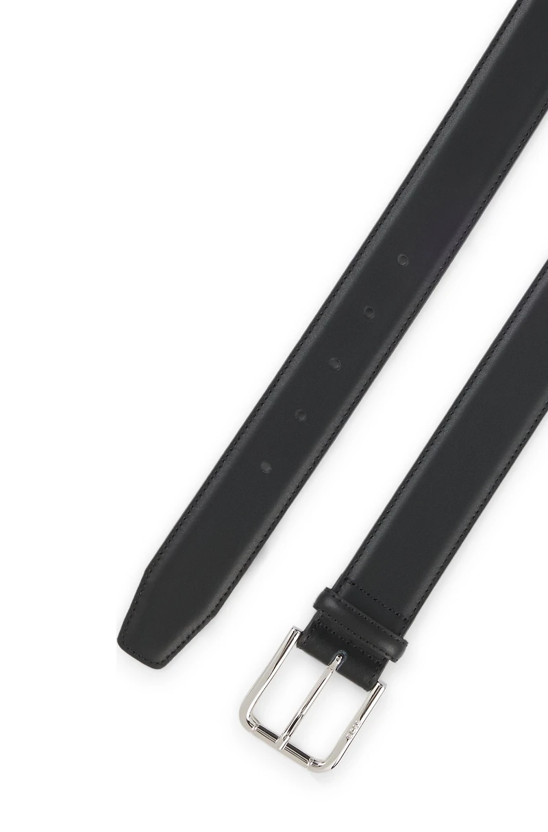 Italian-leather belt with pin buckle