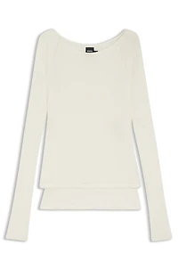 Sheer-jersey top with double layer