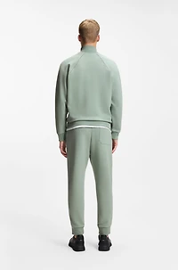 Contrast-piping sweatshirt a cotton blend