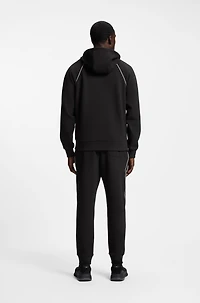 Piping-detail zip-up hoodie a cotton blend