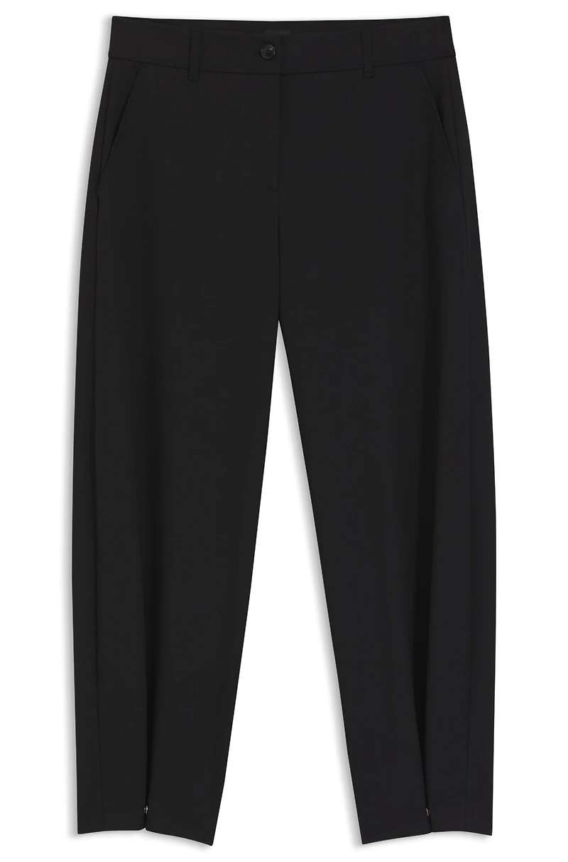Barrel-leg trousers stretch twill