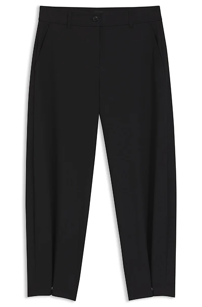 Barrel-leg trousers stretch twill