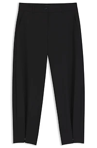 Barrel-leg trousers stretch twill