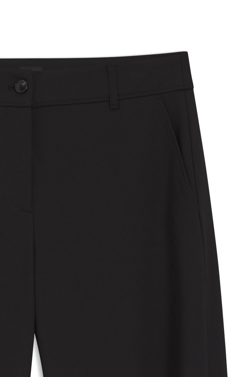 Barrel-leg trousers stretch twill