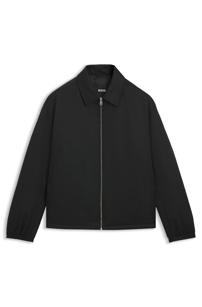 Micro-monogram jacket with water-repellent finish