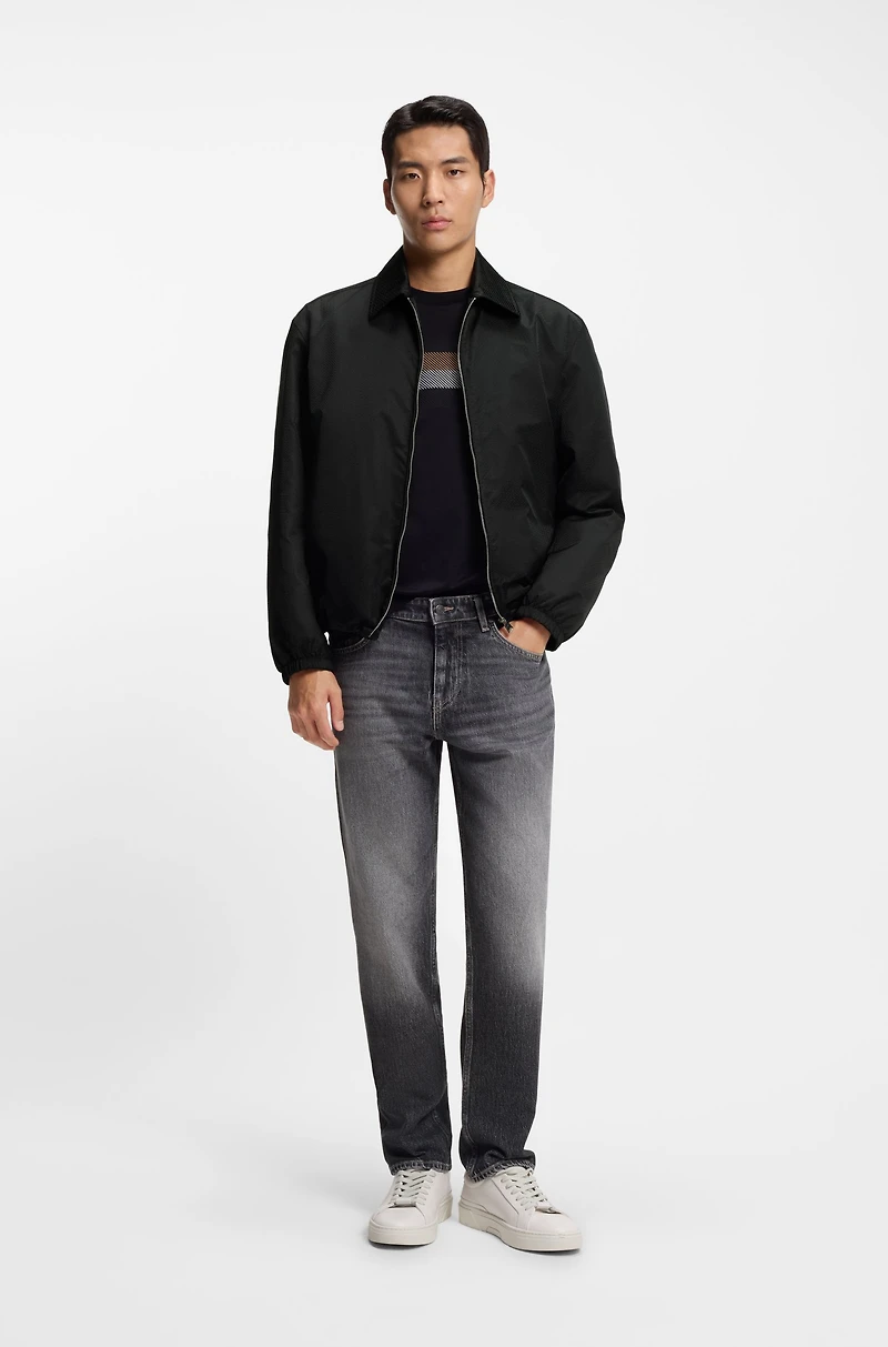 Micro-monogram jacket with water-repellent finish