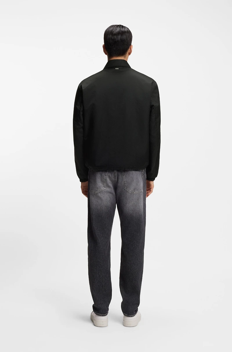 Micro-monogram jacket with water-repellent finish