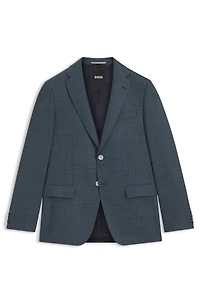 Patterned wool suit jacket with crease resistance