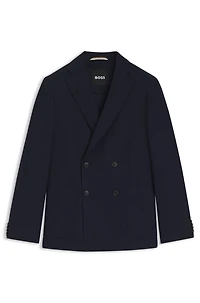 Double-breasted blazer cotton and wool seersucker