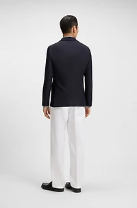Double-breasted blazer cotton and wool seersucker