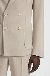 Double-breasted blazer micro-patterned wool