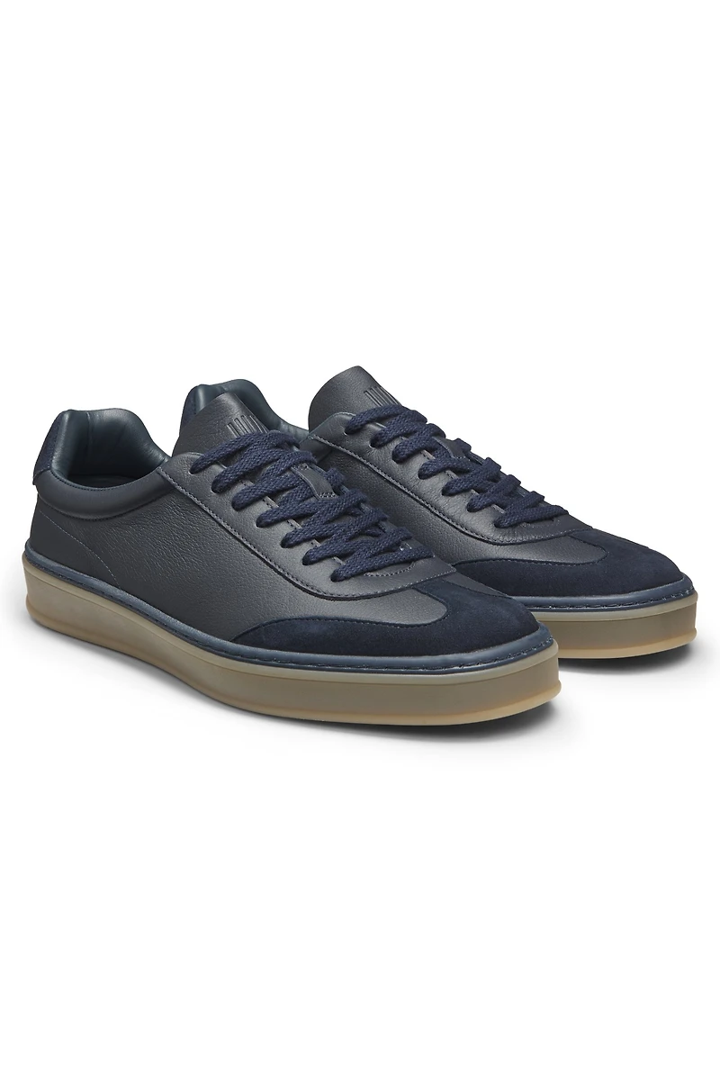 BECKHAM x BOSS suede-trim trainers grained leather