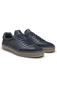 BECKHAM x BOSS suede-trim trainers grained leather