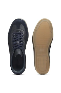 BECKHAM x BOSS suede-trim trainers grained leather