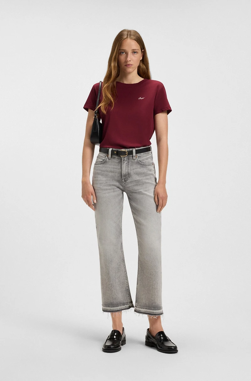 Cotton jersey T-shirt with handwritten-logo print