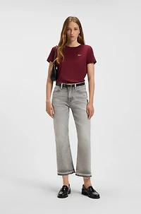 Cotton jersey T-shirt with handwritten-logo print