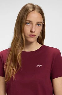 Cotton jersey T-shirt with handwritten-logo print