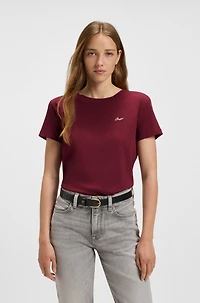 Cotton jersey T-shirt with handwritten-logo print