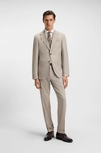Two-piece regular-fit suit herringbone virgin wool