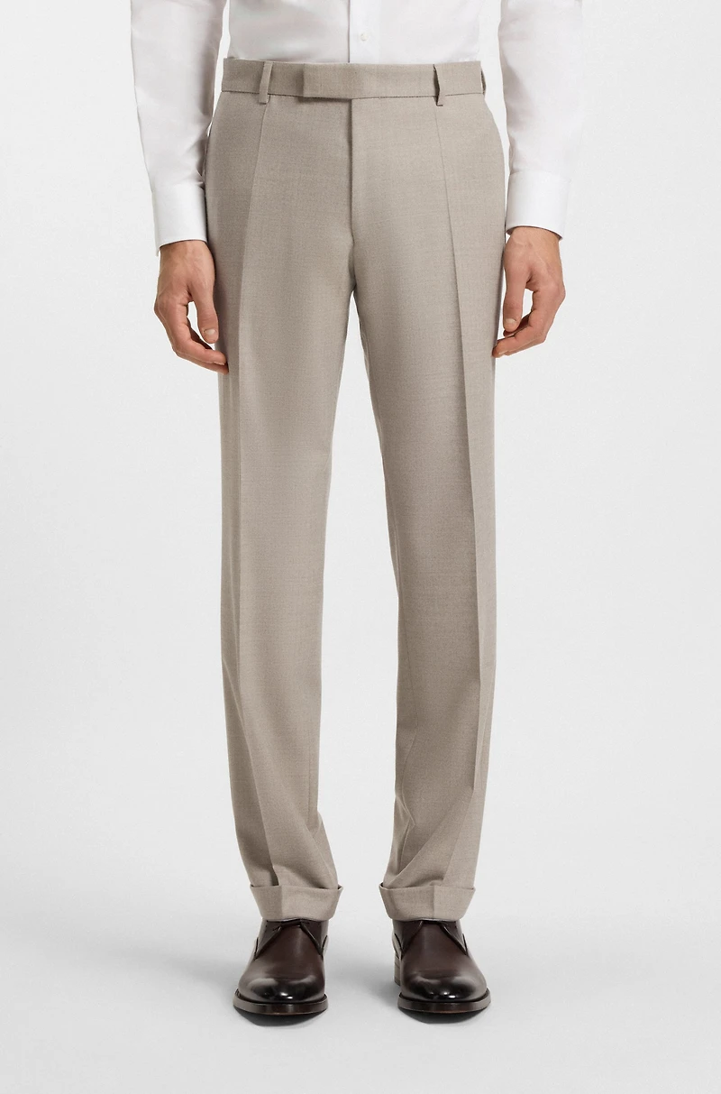 Two-piece regular-fit suit herringbone virgin wool