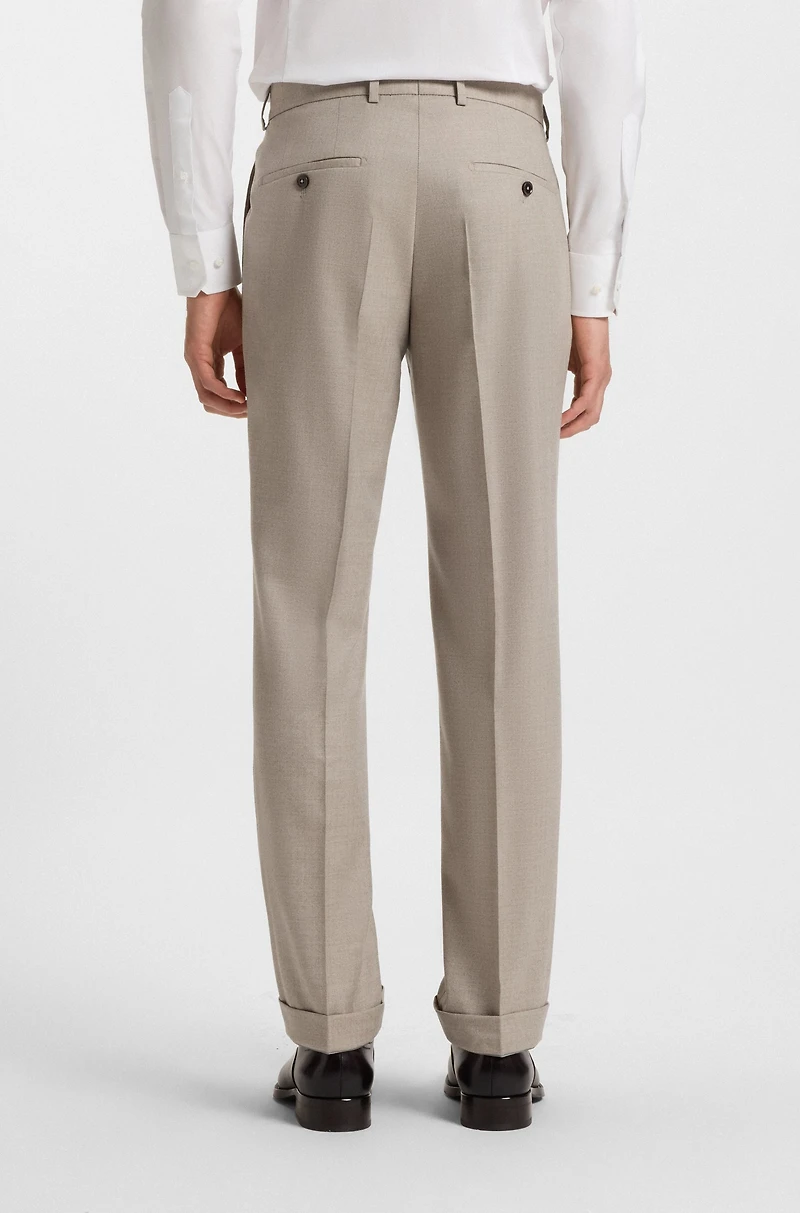 Two-piece regular-fit suit herringbone virgin wool