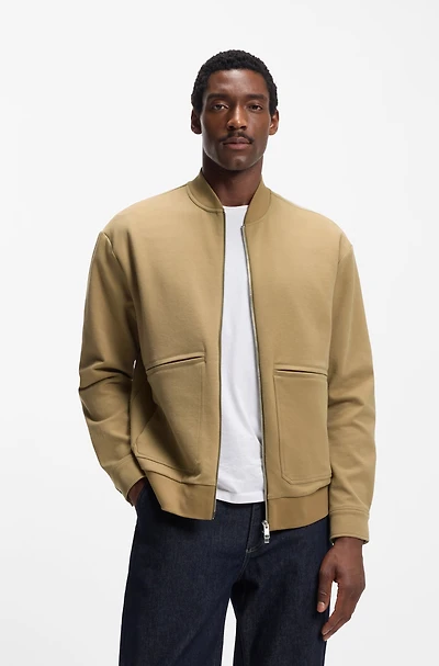 Zip-up sweatshirt a peached cotton blend