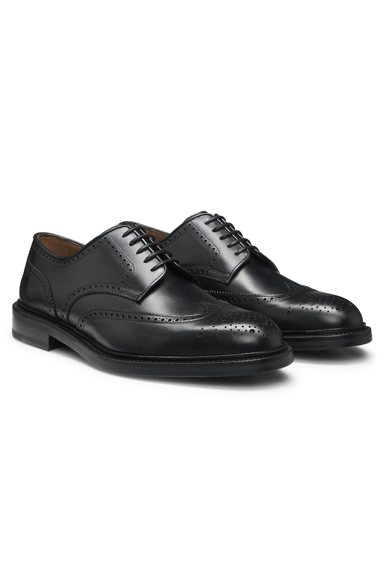 Brogue-detail Derby shoes burnished leather