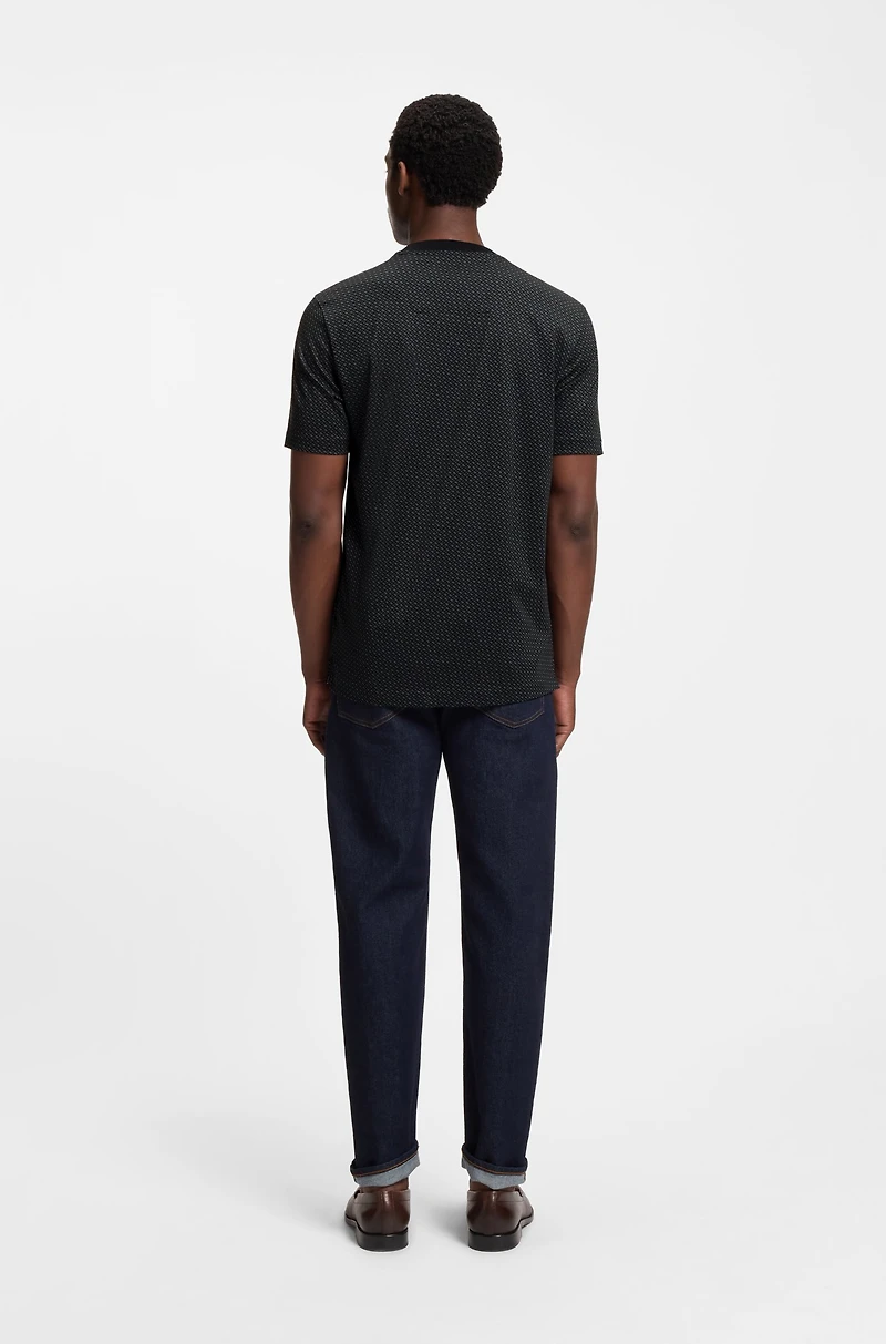 Mercerized-cotton T-shirt with two-tone monograms