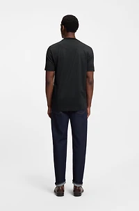 Mercerized-cotton T-shirt with two-tone monograms