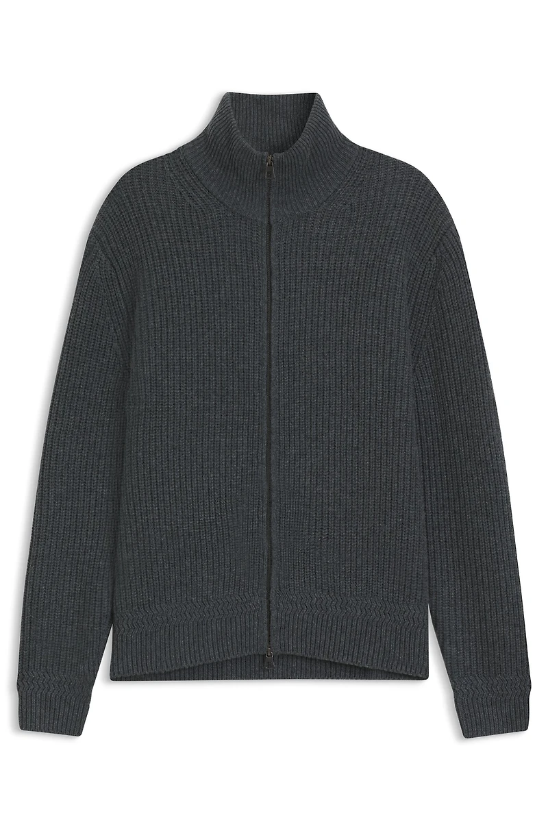 BECKHAM x BOSS zip-up cardigan wool and cashmere