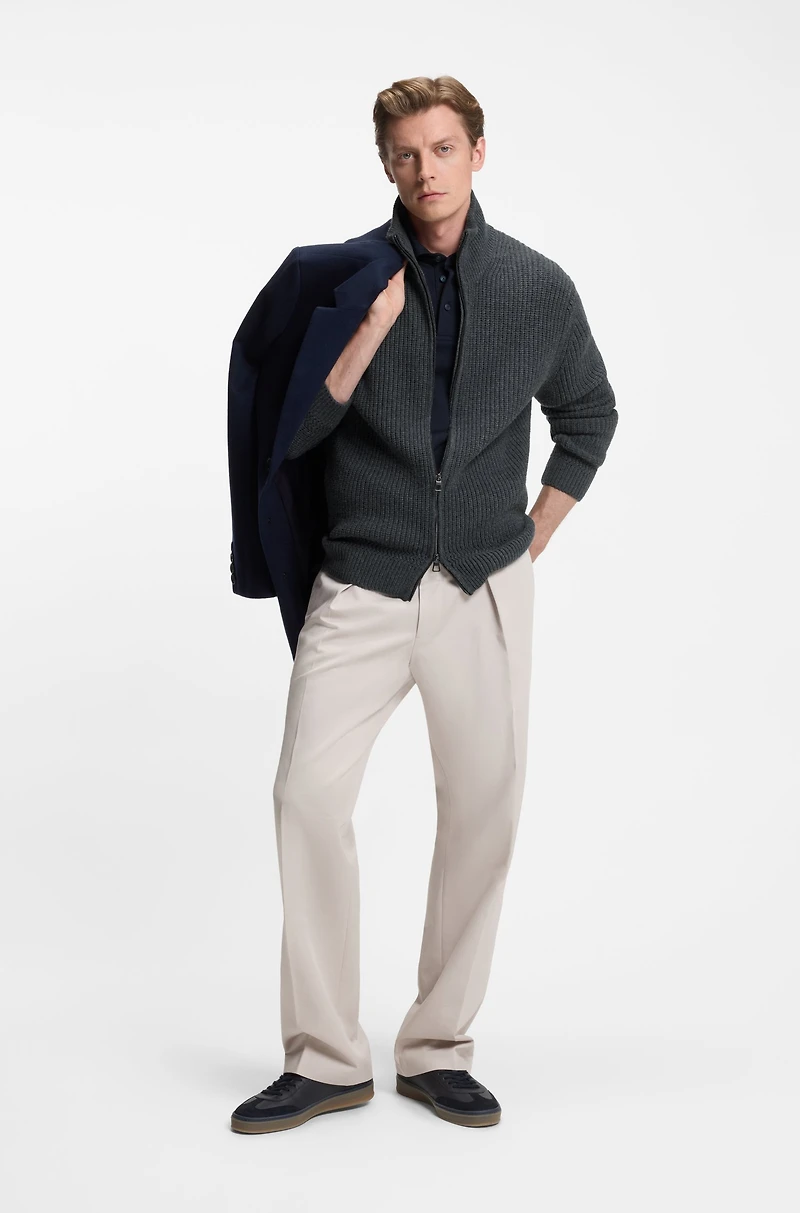 BECKHAM x BOSS zip-up cardigan wool and cashmere