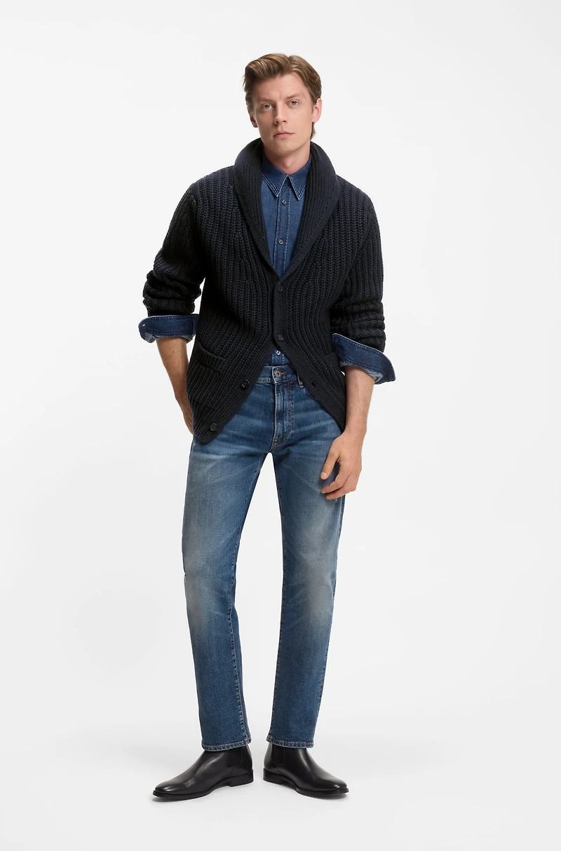 BECKHAM x BOSS relaxed-fit cardigan wool and cashmere