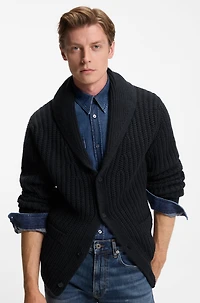 BECKHAM x BOSS relaxed-fit cardigan wool and cashmere
