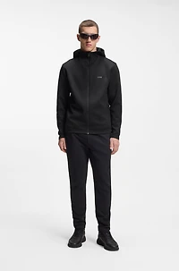 Reflective-detail zip-up hoodie with odour control