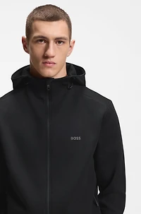 Reflective-detail zip-up hoodie with odour control