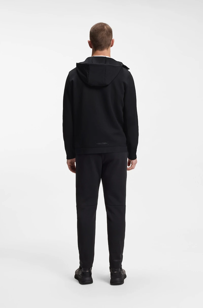 Reflective-detail zip-up hoodie with odour control