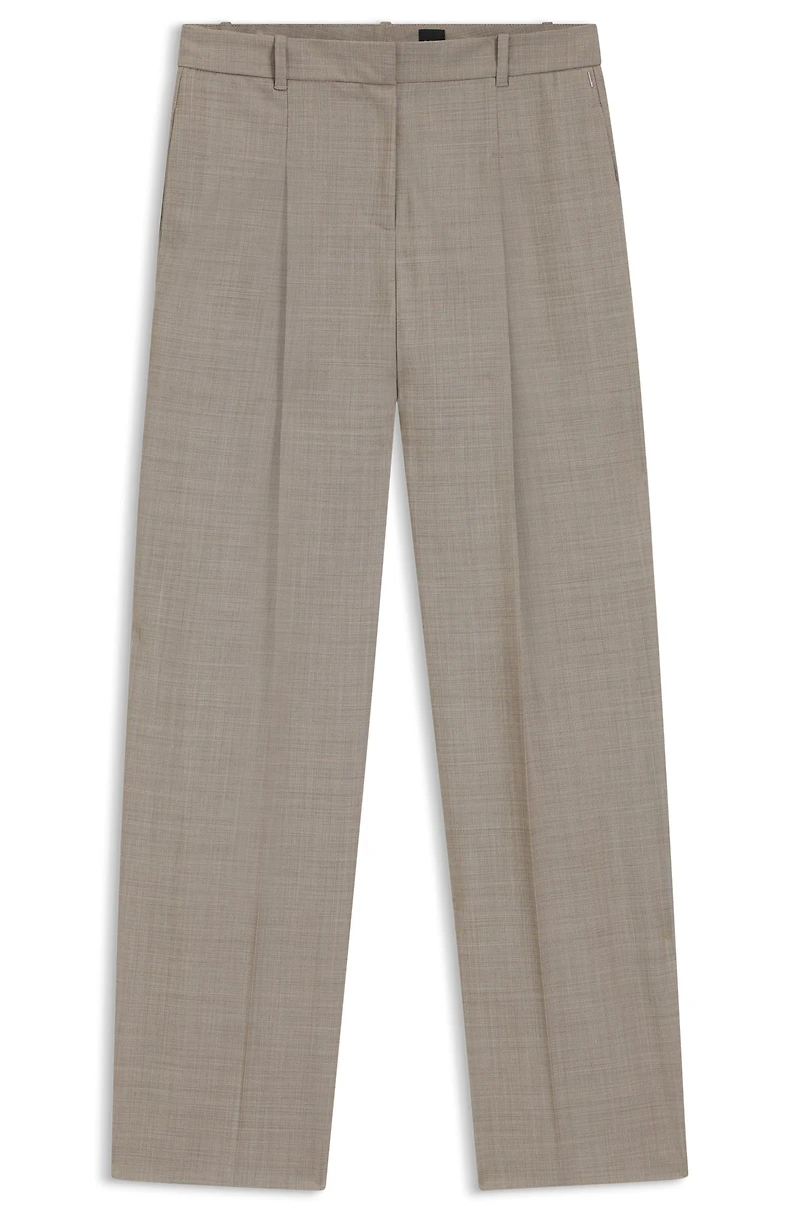 Regular-fit trousers sharkskin-weave stretch wool