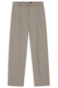 Regular-fit trousers sharkskin-weave stretch wool