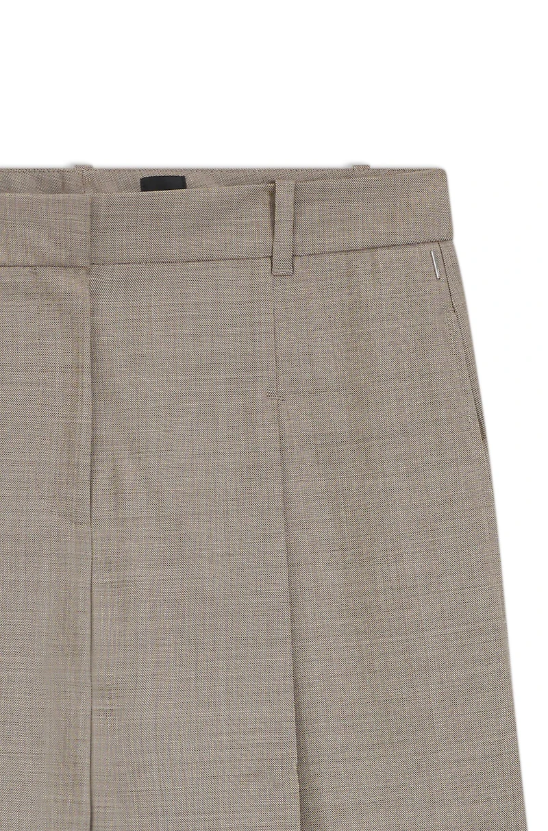 Regular-fit trousers sharkskin-weave stretch wool