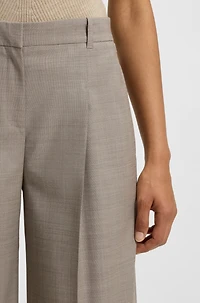 Regular-fit trousers sharkskin-weave stretch wool