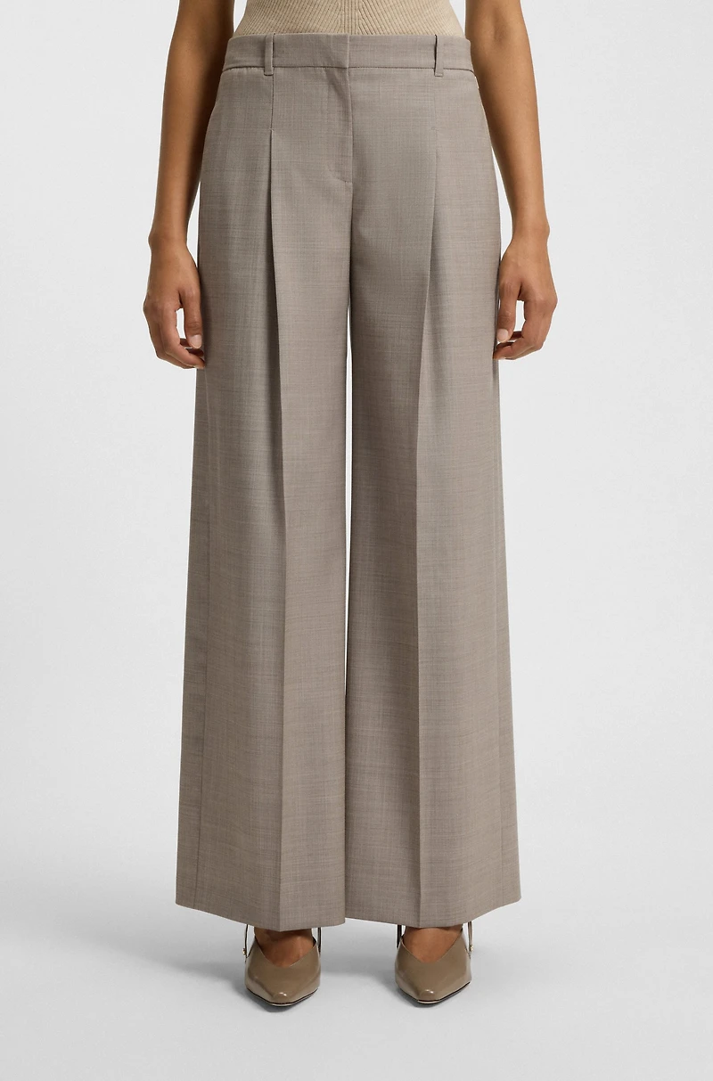 Regular-fit trousers sharkskin-weave stretch wool