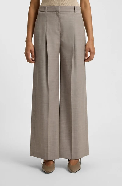 Regular-fit trousers sharkskin-weave stretch wool