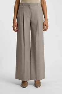 Regular-fit trousers sharkskin-weave stretch wool