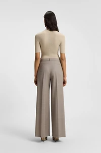 Regular-fit trousers sharkskin-weave stretch wool